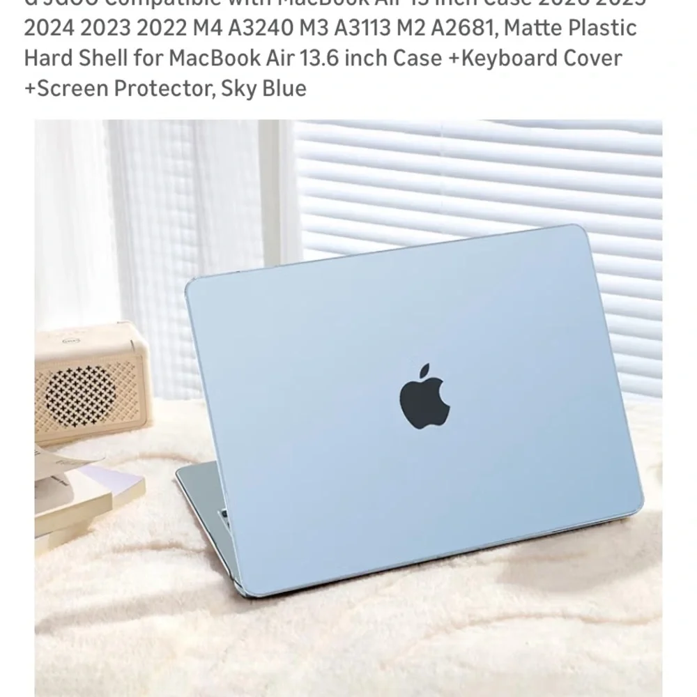 🍀5 for $25🍀 MacBook Air 13” Case in Sky Blue Matte Plastic Hard Shell